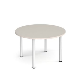Circular silver radial leg meeting table 1200mm -Light Gret - DRL1200C-S-LG