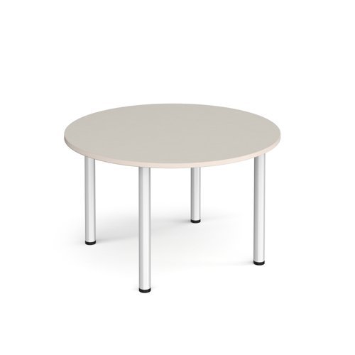 Circular silver radial leg meeting table 1200mm -Light Gret - DRL1200C-S-LG