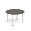 Circular silver radial leg meeting table 1200mm - Onyx Gret - DRL1200C-S-OG