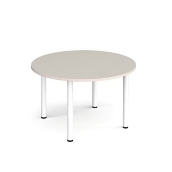 Circular white radial leg meeting table 1200mm - Light Gret - DRL1200C-WH-LG