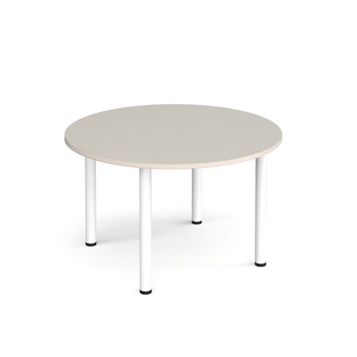Circular white radial leg meeting table 1200mm - Light Gret - DRL1200C-WH-LG