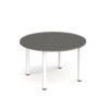 Circular white radial leg meeting table 1200mm - Onyx Grey - DRL1200C-WH-OG