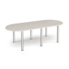 Radial end meeting table 2400mm x 1000mm with 6 chrome radial legs -Light Grey - DRL2400-C-LG