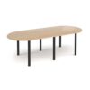 Radial end meeting table 2400mm x 1000mm with 6 black radial legs - Kendal Oak - DRL2400-K-KO