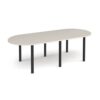 Radial end meeting table 2400mm x 1000mm with 6 black radial legs - Light Grey - DRL2400-K-LG