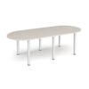 Radial end meeting table 2400mm x 1000mm with 6 silver radial legs -Light Grey - DRL2400-S-LG