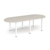 Radial end meeting table 2400mm x 1000mm with 6 white radial legs - Light Grey - DRL2400-WH-LG