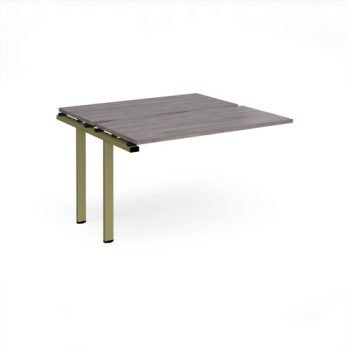 Adapt add on unit single 1200mm x 1200mm - green frame Grey Oak Top - E1212-AB-GN-GO