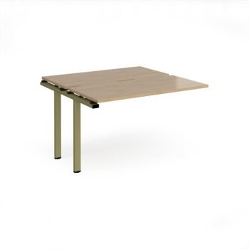 Adapt add on unit single 1200mm x 1200mm - green frame Kendal Oak Top - E1212-AB-GN-KO