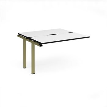Adapt add on unit single 1200mm x 1200mm - green frame White Top black edge - E1212-AB-GN-WK