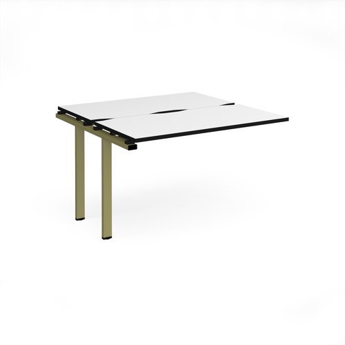 Adapt add on unit single 1200mm x 1200mm - green frame White Top black edge - E1212-AB-GN-WK