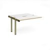 Adapt add on unit single 1200mm x 1200mm - green frame White Top oak edge - E1212-AB-GN-WO
