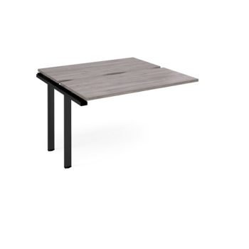 Adapt add on unit single 1200mm x 1200mm - black frame Grey Oak Top - E1212-AB-K-GO