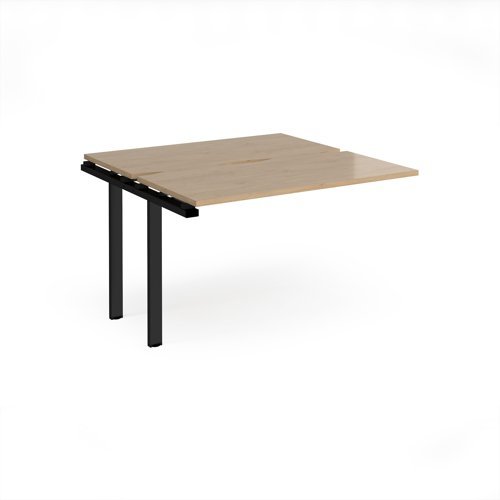 Adapt add on unit single 1200mm x 1200mm - black frame Kendal Oak Top - E1212-AB-K-KO
