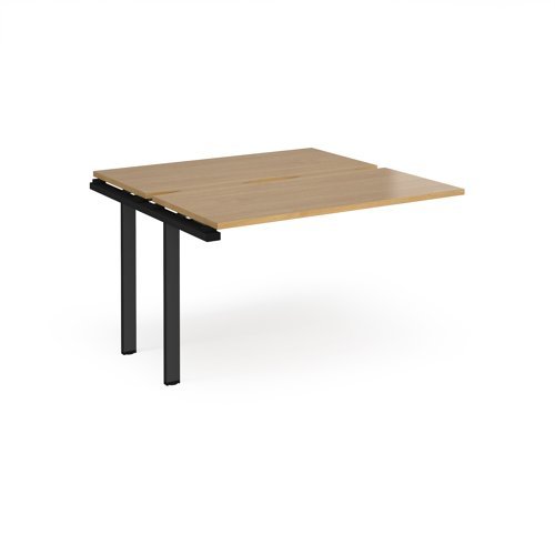 Adapt add on unit single 1200mm x 1200mm - black frame Oak Top - E1212-AB-K-O