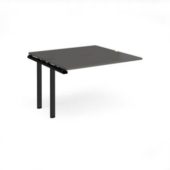 Adapt add on unit single 1200mm x 1200mm - black frame storm grey top - E1212-AB-K-OG
