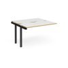 Adapt add on unit single 1200mm x 1200mm - black frame White Top with oak edging - E1212-AB-K-WO