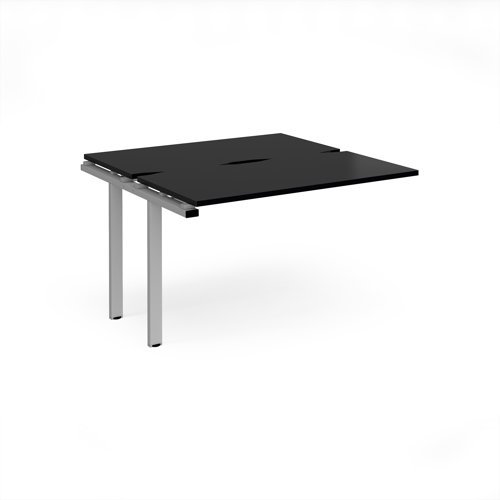Adapt add on unit single 1200mm x 1200mm - silver frame black top - E1212-AB-S-BK