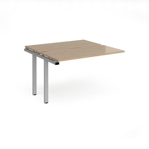 Adapt add on unit single 1200mm x 1200mm - silver frame Kendal Oak Top - E1212-AB-S-KO