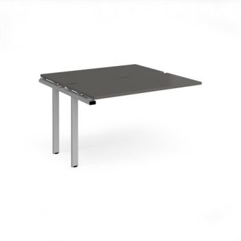 Adapt add on unit single 1200mm x 1200mm - silver frame storm grey top - E1212-AB-S-OG