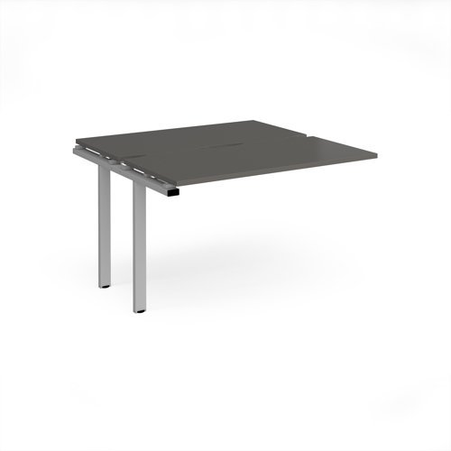 Adapt add on unit single 1200mm x 1200mm - silver frame storm grey top - E1212-AB-S-OG