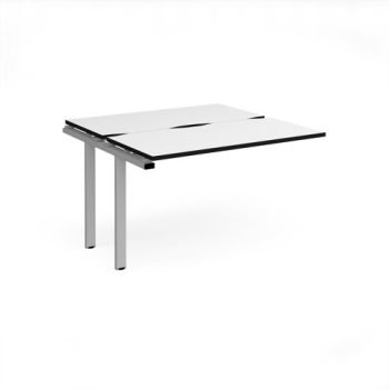 Adapt add on unit single 1200mm x 1200mm - silver frame White Top black edge - E1212-AB-S-WK