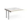 Adapt add on unit single 1200mm x 1200mm - silver frame White Top with oak edging - E1212-AB-S-WO