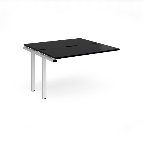 Adapt add on unit single 1200mm x 1200mm - white frame black top - E1212-AB-WH-BK