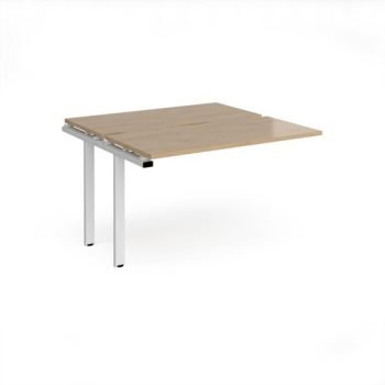 Adapt add on unit single 1200mm x 1200mm - white frame Kendal Oak Top - E1212-AB-WH-KO