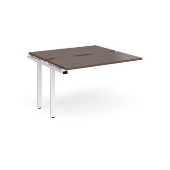 Adapt add on units back to back 1200mm x 1200mm - white frame Walnut top - E1212-AB-WH-W