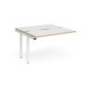 Adapt add on unit single 1200mm x 1200mm - white frame White Top with oak edging - E1212-AB-WH-WO