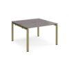Adapt back to back desks 1200mm x 1200mm - green frame Grey Oak Top - E1212-GN-GO