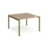 Adapt back to back desks 1200mm x 1200mm - green frame Kendal Oak Top - E1212-GN-KO
