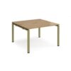 Adapt back to back desks 1200mm x 1200mm - green frame Oak Top - E1212-GN-O