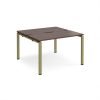 Adapt back to back desks 1200mm x 1200mm - green frame Walnut top - E1212-GN-W