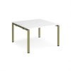 Adapt back to back desks 1200mm x 1200mm - green frame White Top - E1212-GN-WH