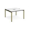Adapt back to back desks 1200mm x 1200mm - green frame White Top black edge - E1212-GN-WK