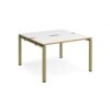 Adapt back to back desks 1200mm x 1200mm - green frame White Top oak edge - E1212-GN-WO