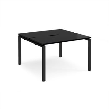 Adapt back to back desks 1200mm x 1200mm - black frame black top - E1212-K-BK