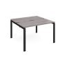 Adapt back to back desks 1200mm x 1200mm - black frame Grey Oak Top - E1212-K-GO