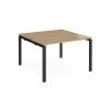 Adapt back to back desks 1200mm x 1200mm - black frame Oak Top - E1212-K-O