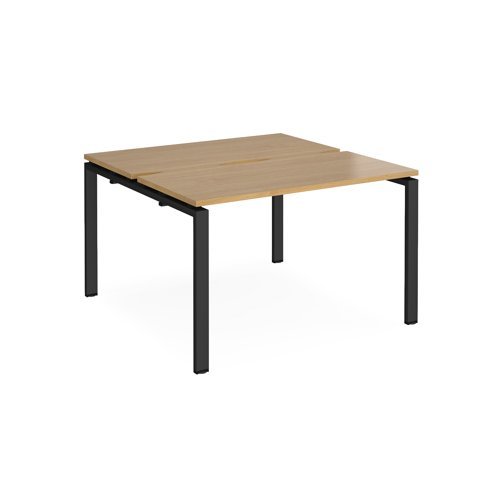 Adapt back to back desks 1200mm x 1200mm - black frame Oak Top - E1212-K-O