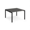 Adapt back to back desks 1200mm x 1200mm - black frame storm grey top - E1212-K-OG