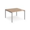 Adapt back to back desks 1200mm x 1200mm - silver frame Beech top - E1212-S-B