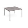 Adapt back to back desks 1200mm x 1200mm - silver frame Grey Oak Top - E1212-S-GO