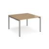 Adapt back to back desks 1200mm x 1200mm - silver frame Oak Top - E1212-S-O