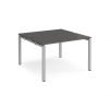 Adapt back to back desks 1200mm x 1200mm - silver frame storm grey top - E1212-S-OG