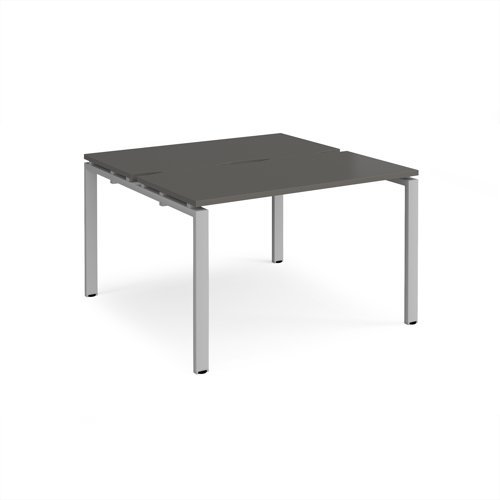 Adapt back to back desks 1200mm x 1200mm - silver frame storm grey top - E1212-S-OG