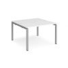 Adapt back to back desks 1200mm x 1200mm - silver frame White Top - E1212-S-WH