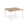 Adapt back to back desks 1200mm x 1200mm - white frame Beech top - E1212-WH-B